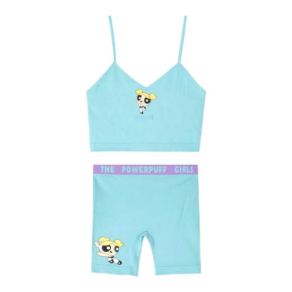 2pc The Powerpuff Girls Shorts and Tank Top Set (Bubbles) Blue Women's Sizes - Picture 1 of 2